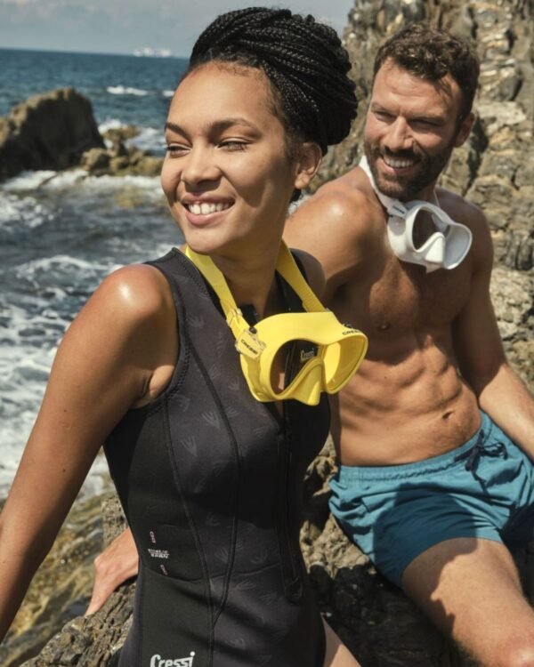 Visor Cressi F1 Frameless Buceo Snorkeling Apnea Sin-Marco Color Blanco - Image 8